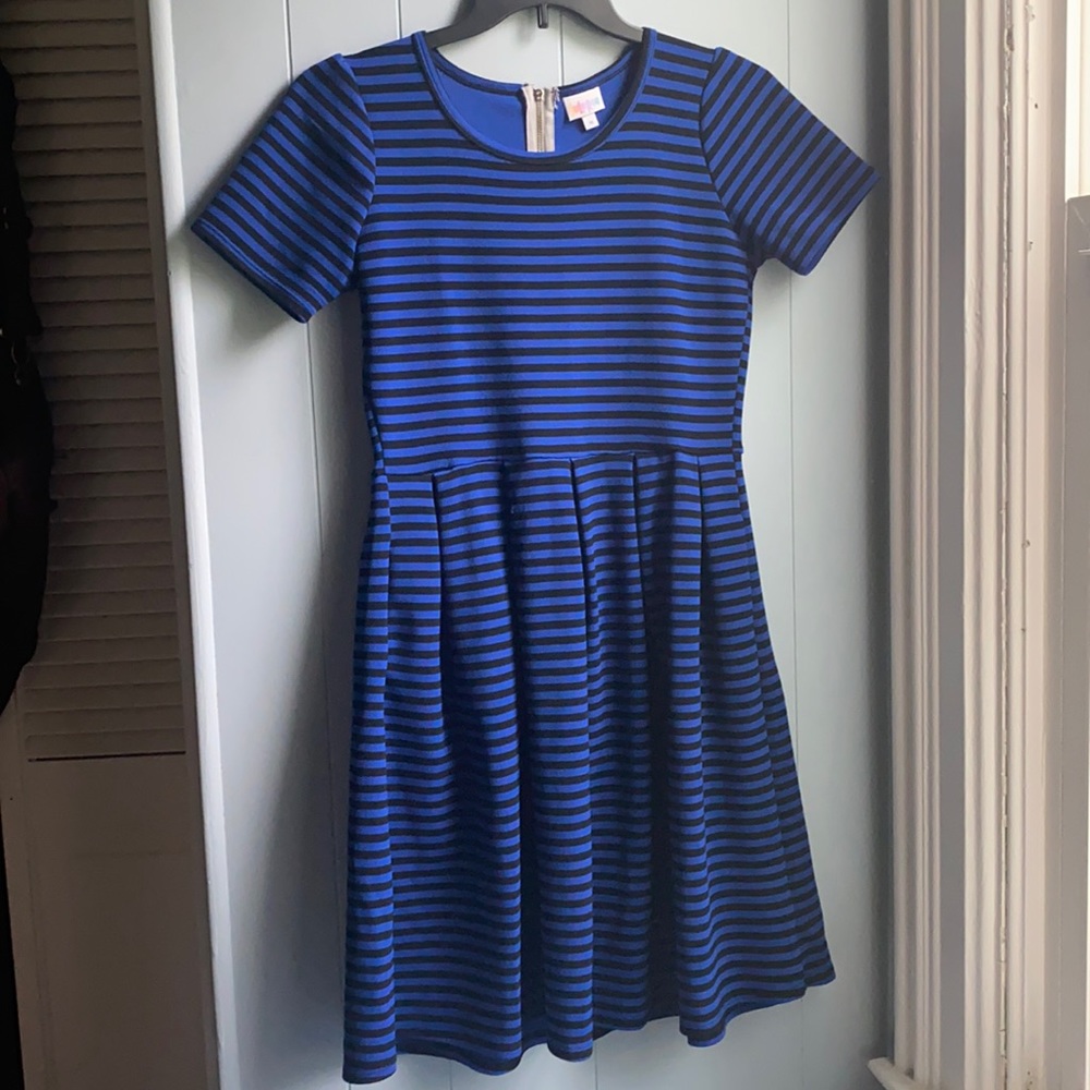 Blue and Black Lularoe Amelia
